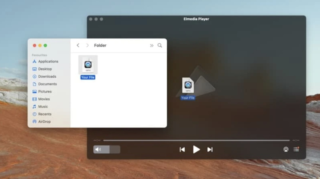 2. Add MPV file to Elmedia.
Use the “File” option in the player window and select the video you want to open, or...