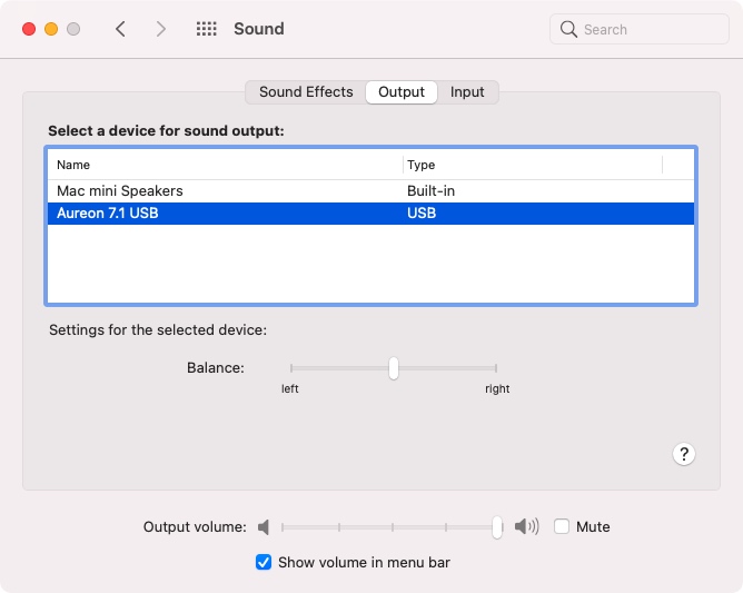 Sound Preferences