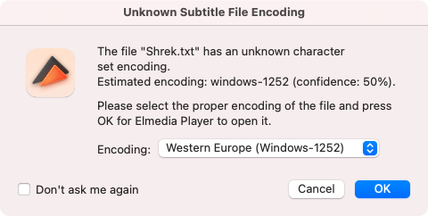 Unknown Subtitle File Encoding