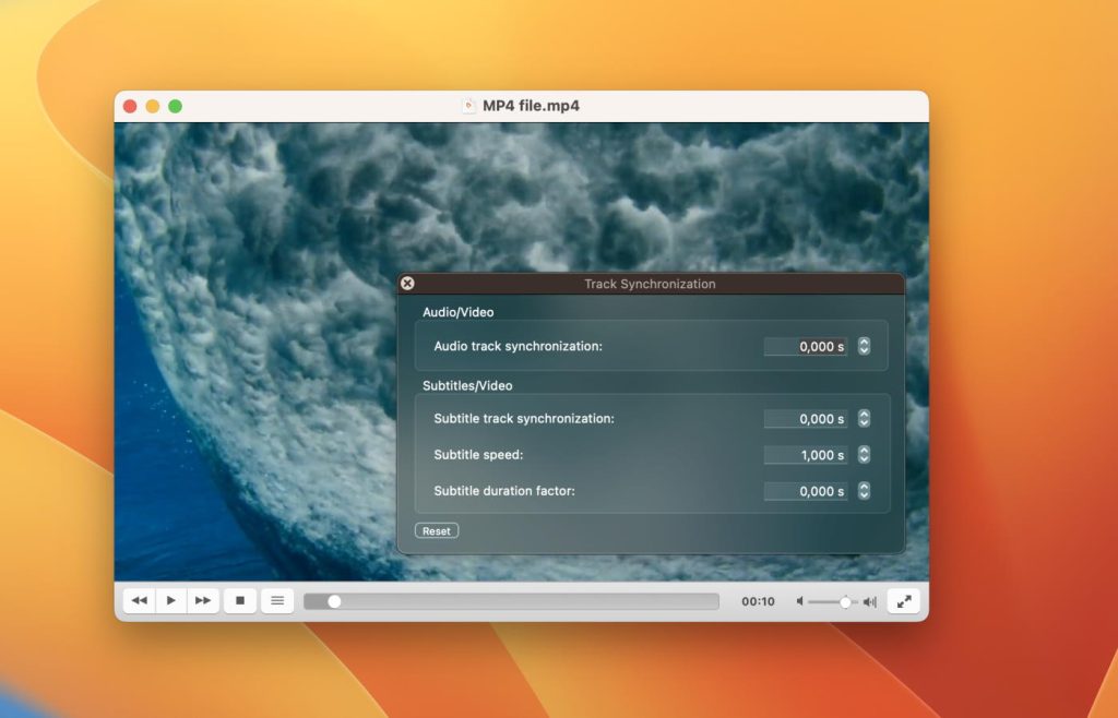 VLC media player - Synchronization Tab