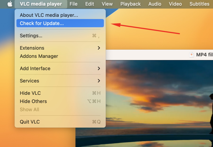 VLC player’s menu