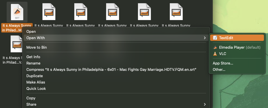 SRT files on Mac