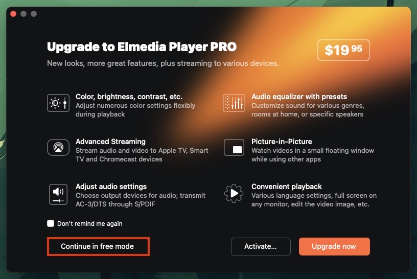 Elmedia player after installtion