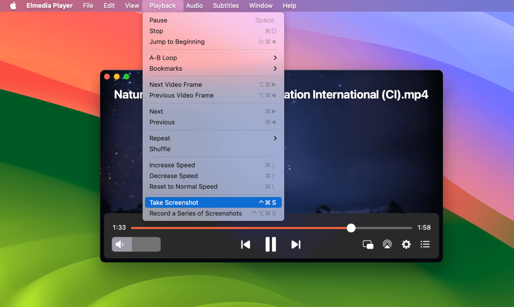 How to get a picture from a video on Mac using Elmedia Player