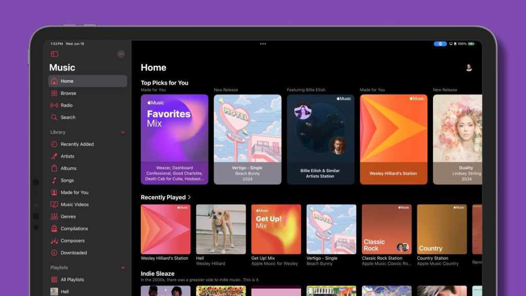 Apple Music interface