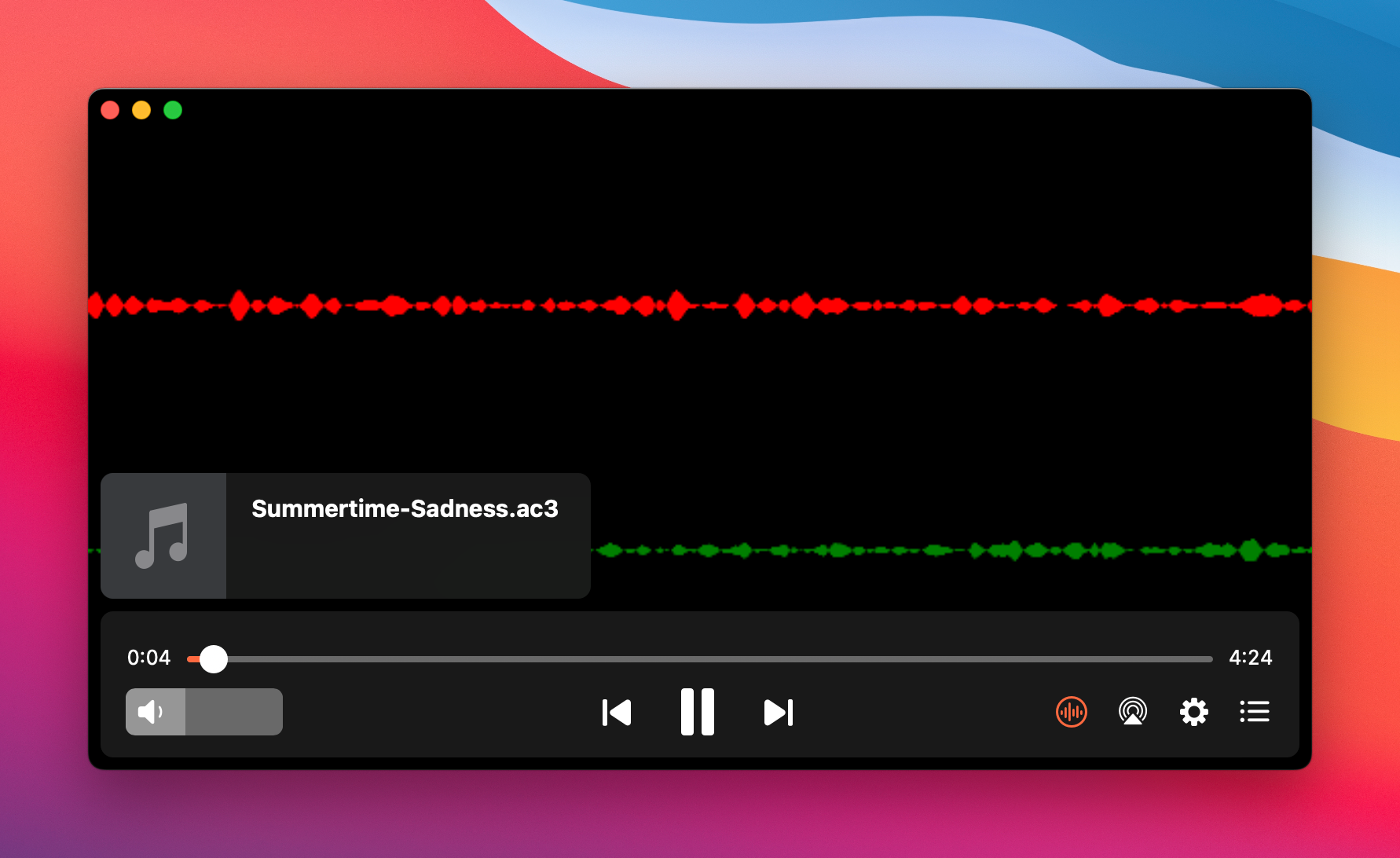 Audio playback in Elmedia
