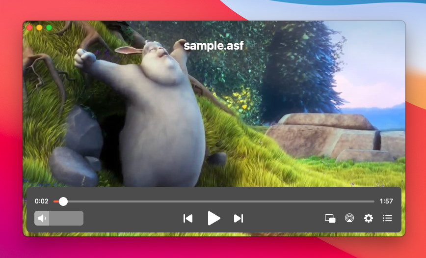 Elmedia player is playing an .asf video Elmedia’s interface