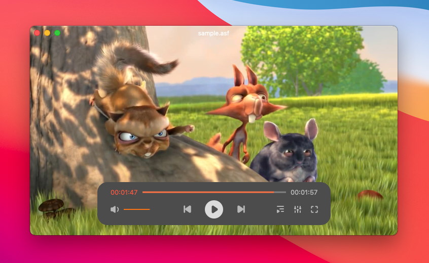 The app is running a video in the asf format GOM Player