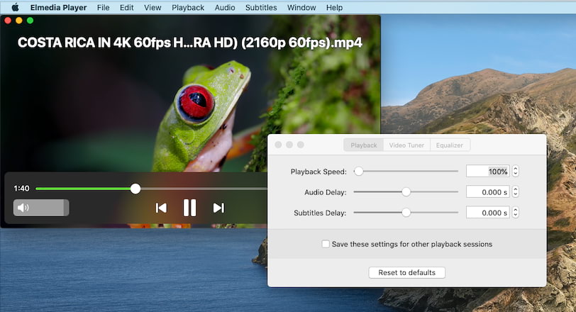 RealPlayer for Mac playback