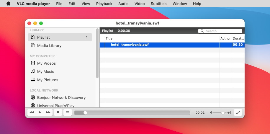 Adding SWF files to the playlist VLC Player