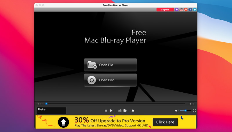 Select the option from the list: open file or open disc Blu-ray Master player