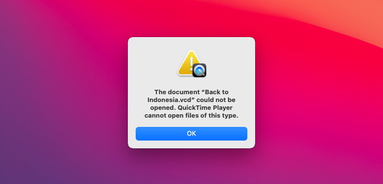 The file isn’t compatible with QuickTime QuickTime player