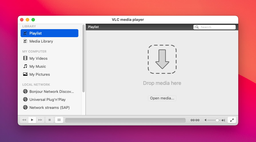 Drop your media here to open it VLC VCD player