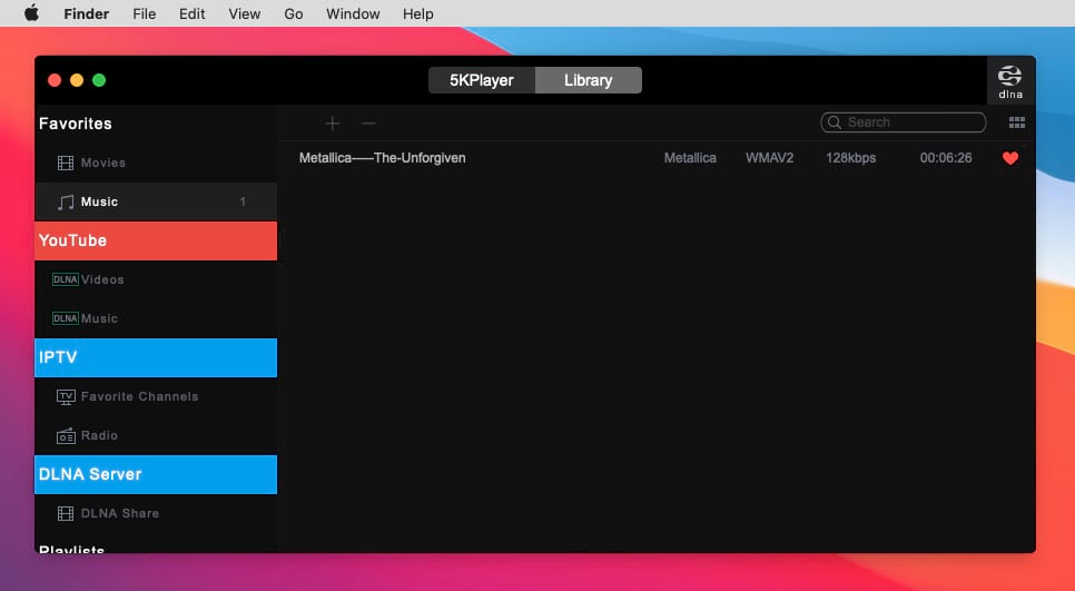 5K App supports WMA format 5K Player