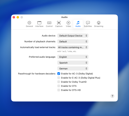 Explore advanced audio options