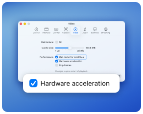 Hardware acceleration in Elmedia Video Player on Mac